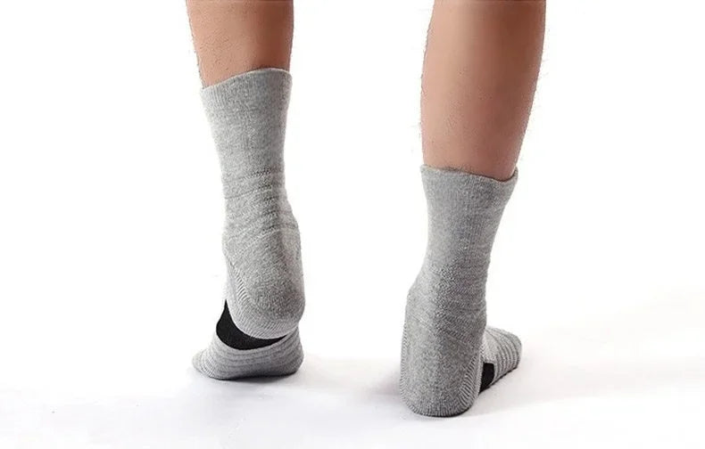 3 Pairs Men's Socks Compression Stockings Breathable Basketball Sports Cycling Moisture Wicking High Elastic Tube