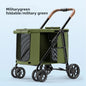 High Quality Foldable 4 Wheels Pet Carrier Adjustable Comfortable Waterproof Pet Stroller Washable Portable Travel Product