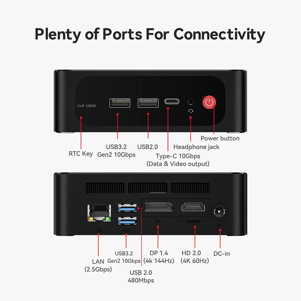 Beelink SER5 Max AMD Ryzen7 7735HS SER3 R3 3200U R5 5500U 5625U DDR4 16G RAM 500G Mini PC Support WiFi6 Type-C Desktop Computer