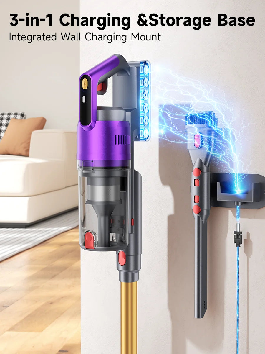 Tdyon Nova 70000PA 680W Cordless Vacuum Cleaner 75mins Long Runtime Removable Battery Self-Standing Wall Charging Vacuum Cleaner