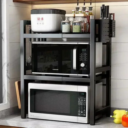 Household Microwave Oven Rack Kitchen Countertop Oven Rack Seasoning Storage Rack Holder Stand Storage Furniture