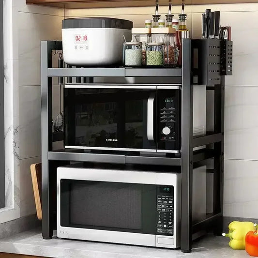 Household Microwave Oven Rack Kitchen Countertop Oven Rack Seasoning Storage Rack Holder Stand Storage Furniture