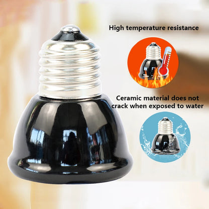 Ceramic Emitter Heat Light Mini Black Pet Heating Lamp Infrared Bulb 25/50/75/100W Brooder Chickens Reptile Lamp