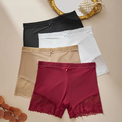 S-4XL Women's Mid-Rise Briefs Boxer Briefs Comfortable & Breathable Lace & Sexy Stretch Mid-Rise