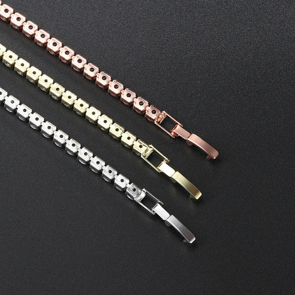 Hip Hop Iced Out 3/4/5mm Crystal Tennis Bracelet for Men Homme Trendy Punk Zirconia Men's Chain on The Hand Streetwear Jewelry