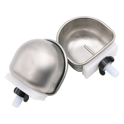 10Pcs Rabbit Water Bowl Farm Rabbit Automatic Drinker Rabbit Cage Fix Cup Raising Fox Mink Stainless Steel Drinking Bowl