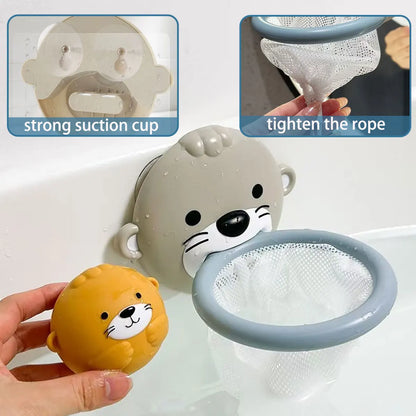 Children Otter Bath Toy Infant Float Ball Set Stackable Floating Boat Soft Water Play Toy Beach Swimming Pool Gift