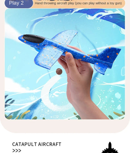Children's Outdoor Ejection Aircraft Toys Foam Aircraft Oy Gun Parent-Child Outdoor Games Toys Children's Gifts Flying Toy