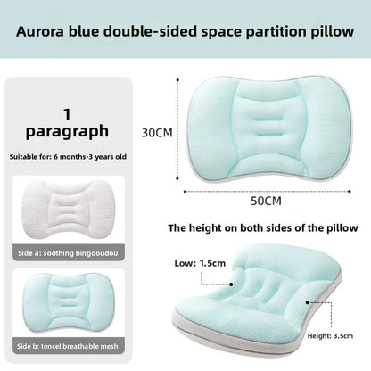 New Reversible Pillow Breathable Comfortable Newborn Pillow Green Soft Sleep Pillow Children