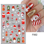 1PCS New Christmas Decorations 2023 New Year Nail Stickers Press on Nails Laser Snowflake Christmas Tree 3D Nail Decal