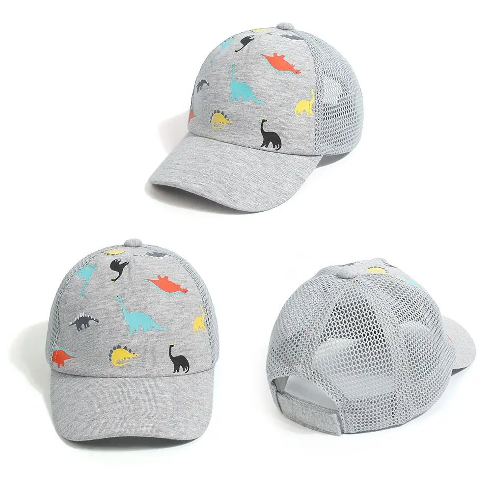 Dinosaur Printed Toddler Baseball Hat Kids Sun Hat Sun Hat Adjustable Age 0-5Y Quick Drying Boys Girls