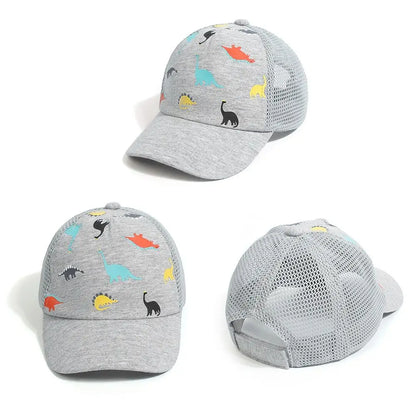 Dinosaur Printed Toddler Baseball Hat Kids Sun Hat Sun Hat Adjustable Age 0-5Y Quick Drying Boys Girls
