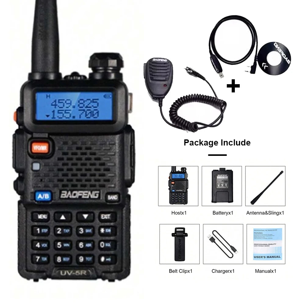Baofeng UV-5R USB Lange Afstand Dual Band Ham Amateur Met Vhf Uhf Fm CB 128CH 2200mAh Portable Handheld Long Range Two Way Radio