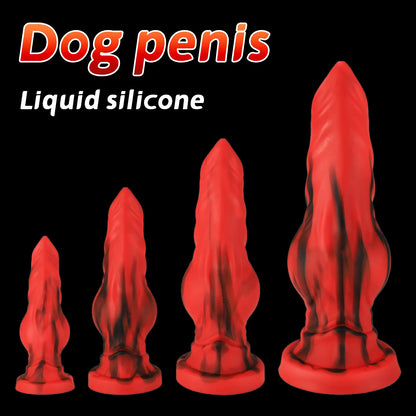 18+ Soft Silicone Dog Knot Dildo Penis Animal Dildo Realistic Gigante Sexy Adult Red Black Colors Big Dildos Sexy TоY Xxl Sextoy