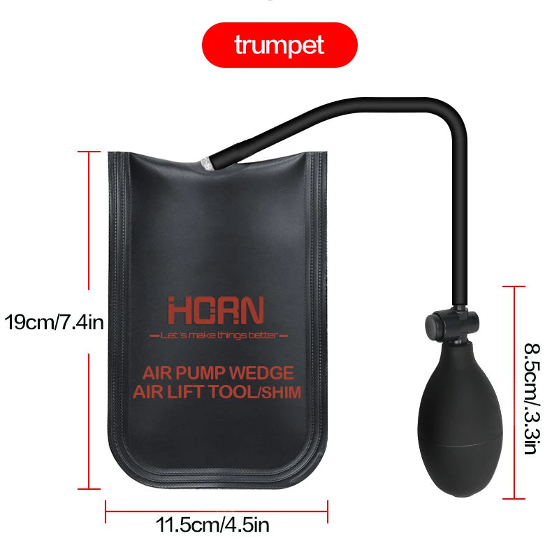 Air Wedge Bag, 3 Piece Strong Commercial Grade Air Bag Pump Professional Leveling Kit Alignment Tool Inflatable Shim Bag