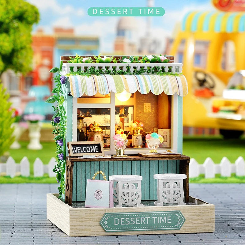 Mini Doll House DIY Small House Kit Handmade 3D Puzzle Assembly Model Building Room Bedroom Decoration Wooden Craft BirthdayGift