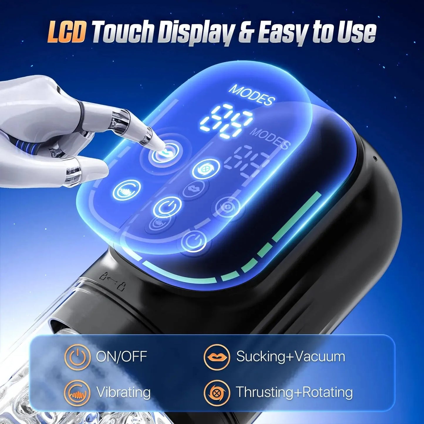 Mrgras Male Masturbator Penis Pump - Male Sex Toys for Men with Upgrade 12 S Vacuum Pump & 7 Thrusting Rotating Vibrating Sucking Licking LCD Adult Toys Mens Sex Toys Pocket Pussy Pumps & Enlargers,Pocket Pussy Mens Sex Toy B