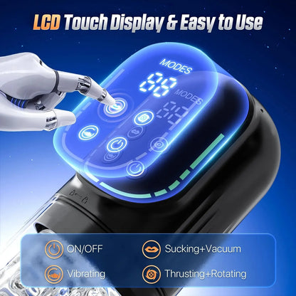 Mrgras Male Masturbator Penis Pump - Male Sex Toys for Men with Upgrade 12 S Vacuum Pump & 7 Thrusting Rotating Vibrating Sucking Licking LCD Adult Toys Mens Sex Toys Pocket Pussy Pumps & Enlargers,Pocket Pussy Mens Sex Toy B