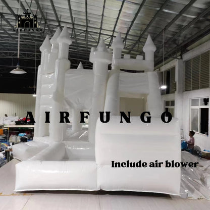 Customization White Bounce House Inflatable Bouncing House Bouncy Castle Combo With Slide And Ball Pit For Kids Birthday/Event