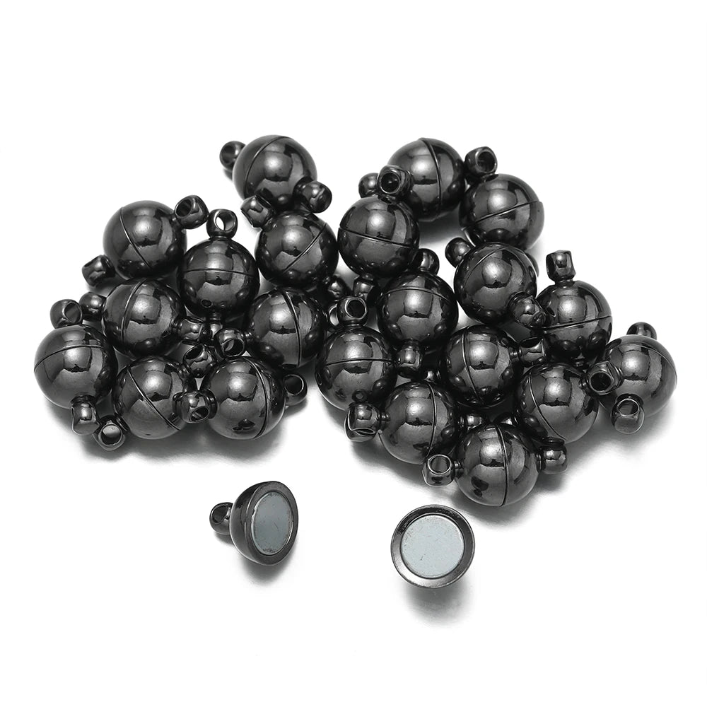 10Sets Magnetic Clasps 6mm/8mm/10mm Buckle Hook Round Magnet Converter Clasp For Bracelet DIY Jewelry Making Findings
