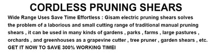 Gisam 1000W 40mm Electric Pruning Shears Brushless Cordless Pruner Shear Garden Tree Branches Cutter For Makita 18V Battery Pins