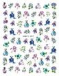 3d Nail Art Decals Spring Booming Violets Lavenders Purple Blue Pink Flowers Butterflys Stickers Decoration For Nail Tips Beauty