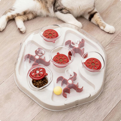Interactive Feline Brain-Teaser Toy Mental Stimulation Feline Maze Toy Pet Accessory Multi-Function Anti-Choking for Kittens