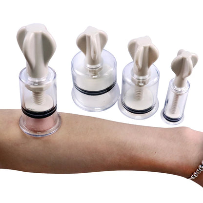 4 Sizes Rotating Handle Twist Suction Cupping Cup Nipple Enhancer Massage Vacuum Cans Suction Cup Anti Cellulite Massager