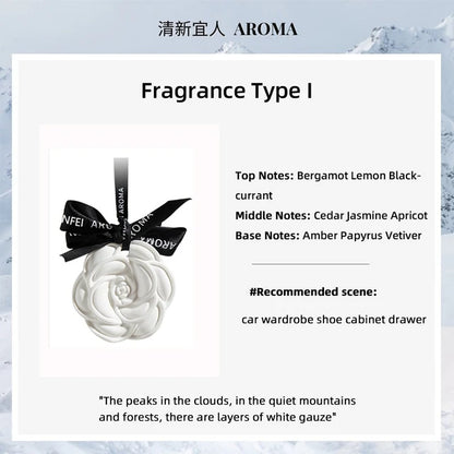 Car Hanging Air Freshener Beautiful White Flower Perfume for Car Styling Aroma Fresh Air Purifier Interior Decorations Ornament