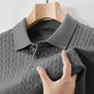 Animal Game Autumn Mens Casual Polo Sweater V Neck Lapel Knit Button Shirts Ribbed Dress Pullover Sweaters Outerwear Cold Blouse