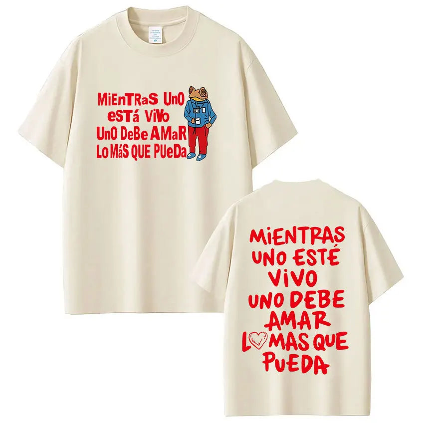 Rapper Bad Bunny T-shirt Debi Tirar Mas Fotos DTMF World Tour T Shirts Men's Women Fashion Vintage Hip Hop T-shirts Streetwear