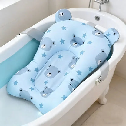 Adjustable Bathtub Support Mat Foldable Floating Baby Bath Seat Pad Shower Cushion Safety Water Pad for Newborn Baby Bathing Use