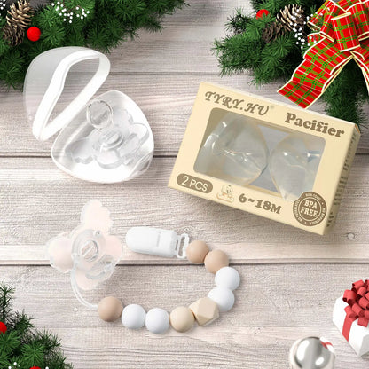 Newborn Silicone Pacifier Clip Chain Baby Dummy Silicone BPA Free Toddler Teether Infant Soother Nipple Baby Shower Gift