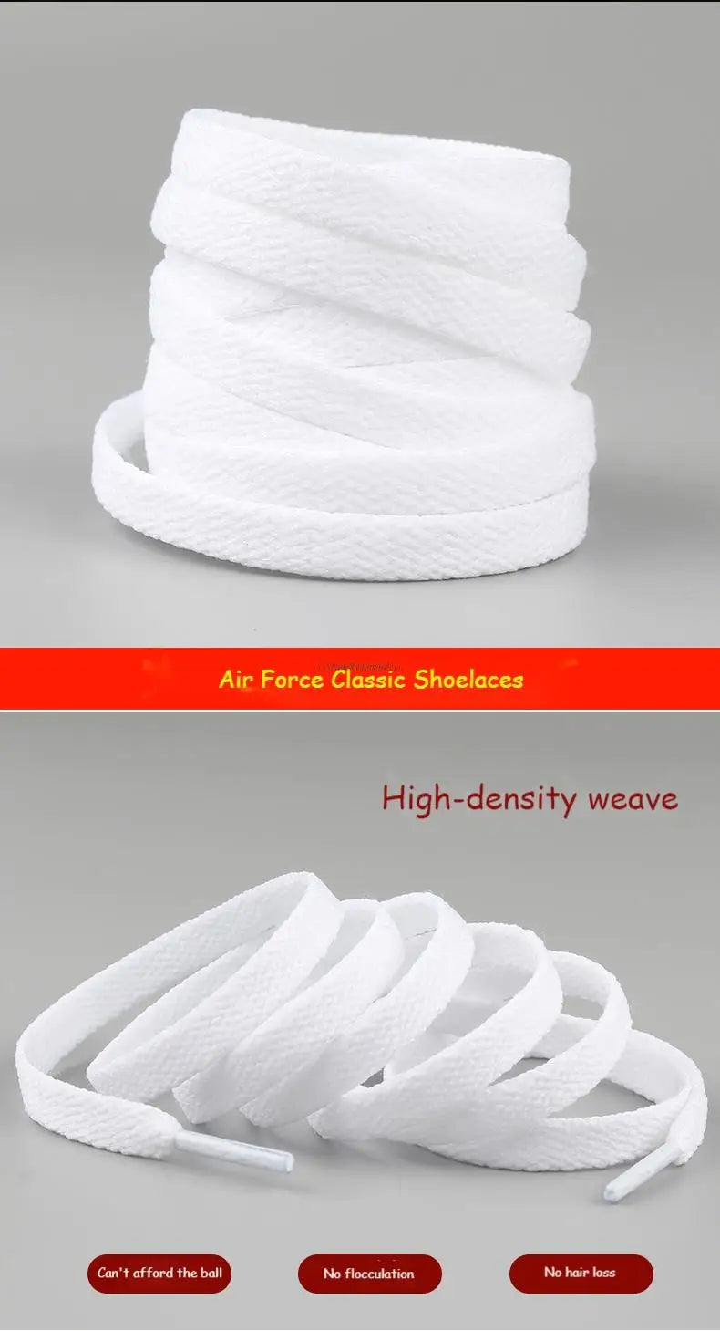 4Pcs AF1 Shoelaces Black White Flat laces and Shoe Decoration Suit Sneaker Shoelace Air Force one Shoes Accessories
