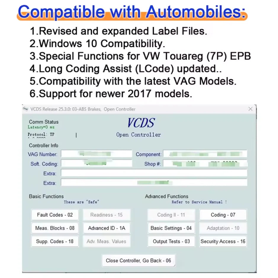 2026 VCDS VAGCOM Interface VCDSCAN HEX V2 Update 26.3.0 FOR VW For AUDI Skoda Seat Multi-Language Car Diagnostics Tools