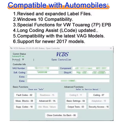 2026 VCDS VAGCOM Interface VCDSCAN HEX V2 Update 26.3.0 FOR VW For AUDI Skoda Seat Multi-Language Car Diagnostics Tools