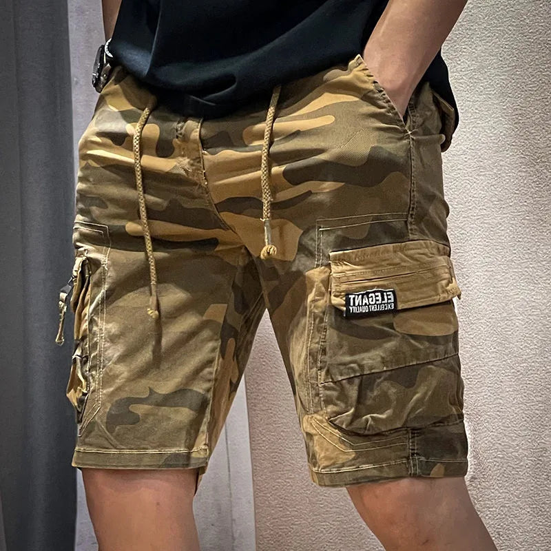 New Summer Men Cotton Cargo Camouflage Shorts Men Clothing Casual Breeche Bermuda Beach Jogger Shorts Male Hot Dropshipping