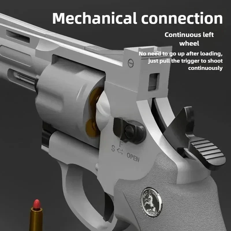 Continuous Firing ZP5 357 Revolver Launcher Pistol Soft Dart Bullet Toy Gun for Kids Adults CS Outdoor Battle Game Play
