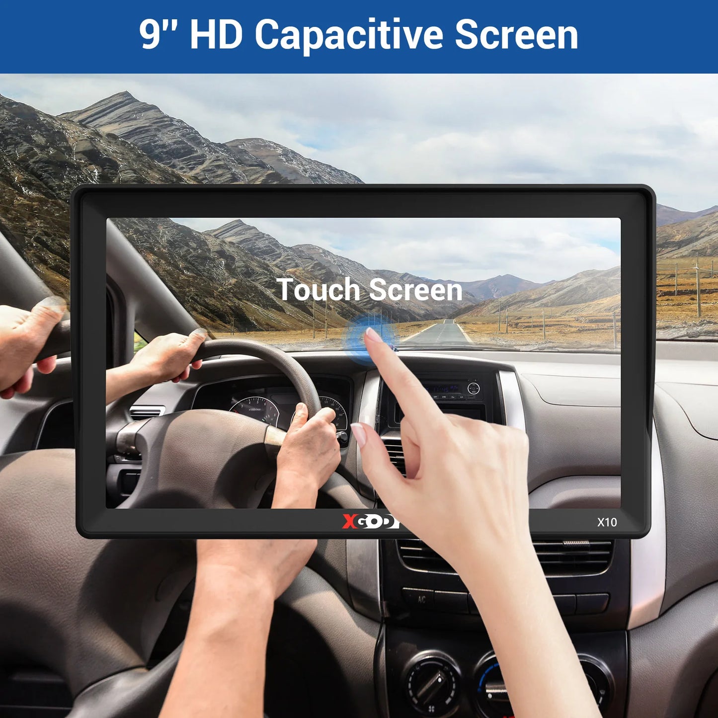 XGODY Portable 9'' Truck Motorhome GPS SAT NAV Lorry Navs AV-IN HD Large Screen