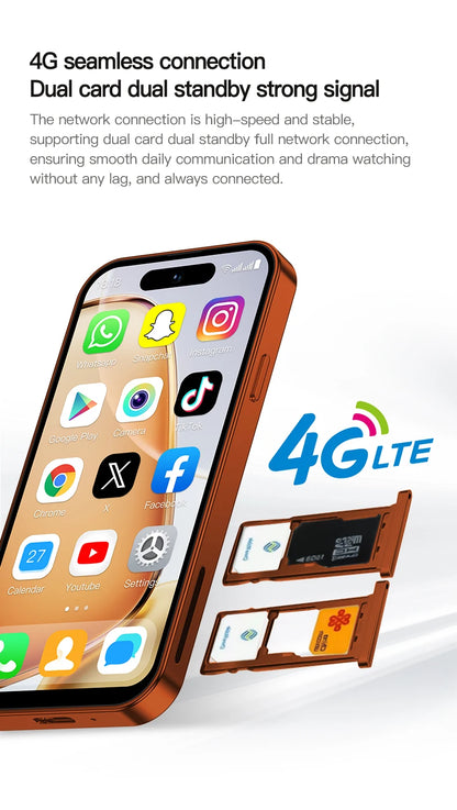 SERVO 4G LTE Mini Smart Mobile Phone Android12.0 OS 2GB+16GB WhatsAPP Play Store WiFi Dual SIM Standby 4.0inch Pocket Smartphone