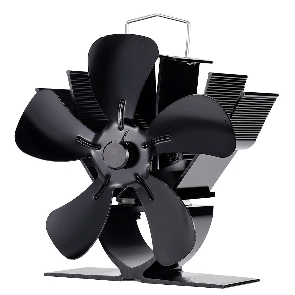 Mini Stove Fan Heat Powered Fireplace Fan Log Wood Burner Eco-fan Quiet 5 Blade Fireplace Fan Home Winter Warm Heat Distribution