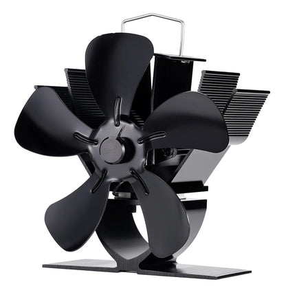 Mini Stove Fan Heat Powered Fireplace Fan Log Wood Burner Eco-fan Quiet 5 Blade Fireplace Fan Home Winter Warm Heat Distribution