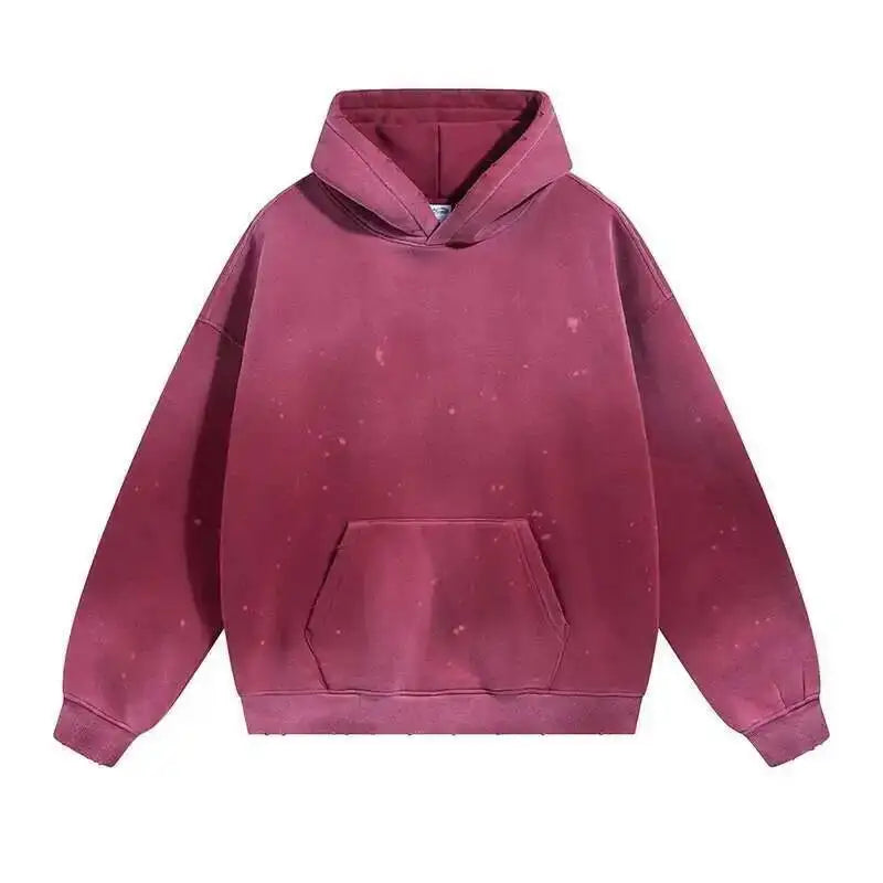 IEFB Washed Male Set Sweatshirt Sweatpants Splash-ink White Spray Dye Velvet Hoodies Autumn Spring New Trendy Male Wear 9W125