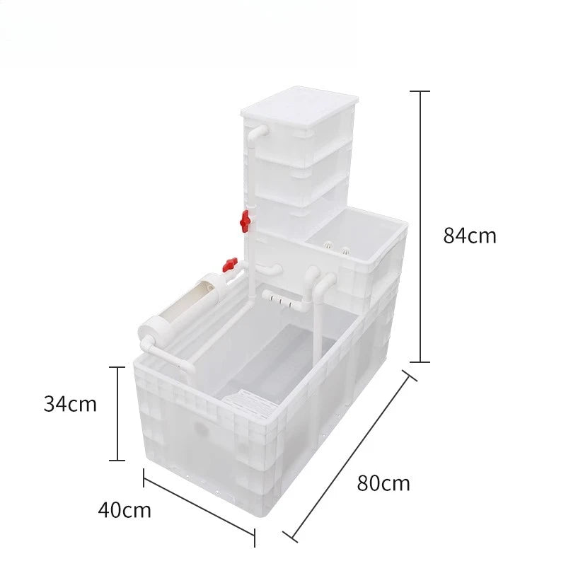 Oxygenate Turtle Terrariums Fliter Cultivation Turnover Box Multifunctional Large Space Fliter Box Turtle Fish Ecological Tank