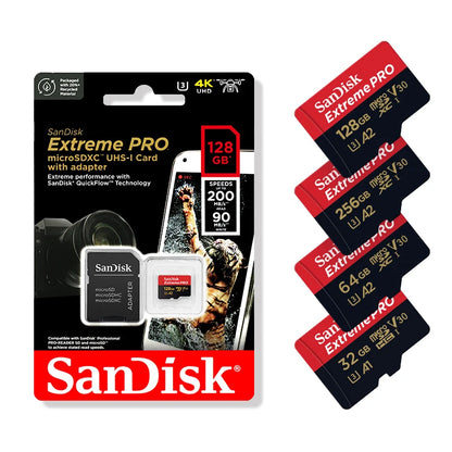 Original Sandisk Memory Card 256GB 128GB 64GB 32GB TF Micro SD Card Class 10 UHS-1 Flash Card Memory MicroSD for Smartphone PC