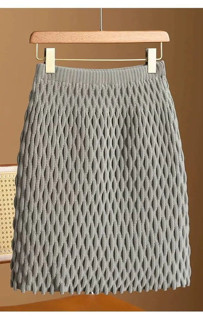 Autumn and Winter New Loose and Slimming Casual Versatile Knitted Base Elegant Skirt Covering Buttocks A-line Skirt for Women