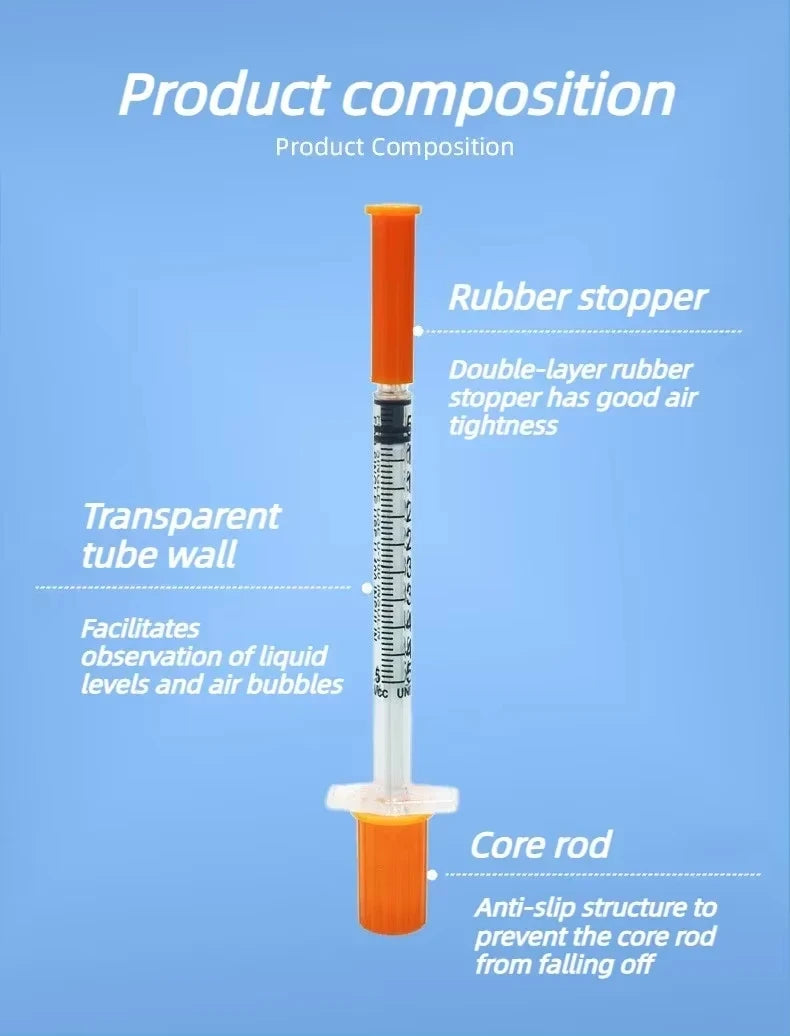 Individually Wrapped Manual Push Veterinary Plastic Syringes With Needles Disposable Style For Lab Pets Pigs And  Farm Livestock