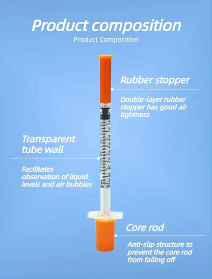 Individually Wrapped Manual Push Veterinary Plastic Syringes With Needles Disposable Style For Lab Pets Pigs And  Farm Livestock