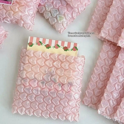 ✔Heart-Shaped Bubble Mailer Padded Envelopes,Cute Pink Bubble Wrap Shipping Bags for Small Business & Gift Packaging