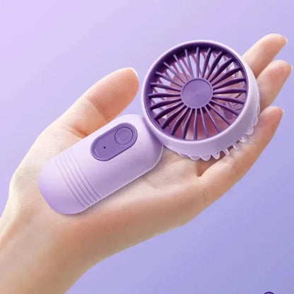 Mini Handheld Fan 3-Speed Strong Wind USB Rechargeable Long Lasting Portable Desk Fan For Students Office Outdoor Travel Camping